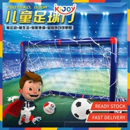 Kijoy Kids Double Football Goal Post Stand Children Football Soccer Goal Post Indoor Outdoor Game Tr