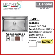 LEVANZO Kitchen Sink Stainless Steel Workstation Series #8648SG