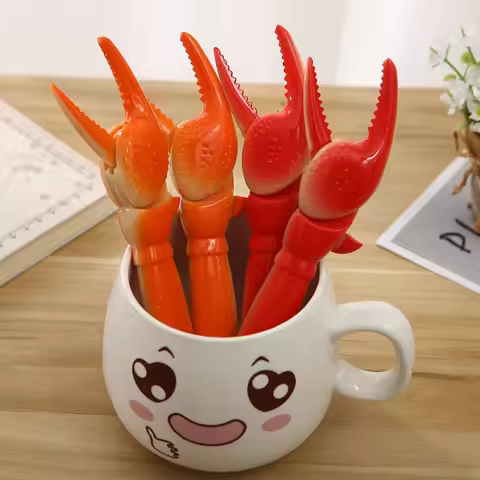 New-style personalized creative crab claw pen, fun crab clip neutral pen, press-type, can clip Krabs