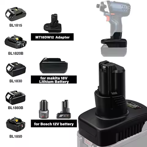 for Makita to for Bosch 12V Battery Adapter for Makita 18V Battery Converter to for Bosch 12V GBA Co