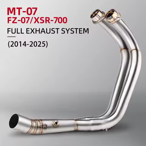 For Yamaha MT07 FZ07 Tracer 7 XSR700 R7 2014-2025 Motorcycle Exhaust System Modify Stainless Front L