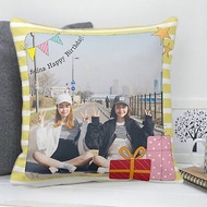 【生日禮物】生日快樂(可自選間條顏色)-客製化照片抱枕