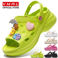 VMAL 7Cm รองเท้าเสริมส้นฤดูร้อนผู้หญิง Sepatu Kebun กลางแจ้งรองเท้าแตะปากปลารองเท้าแตะชายหาด36-41
