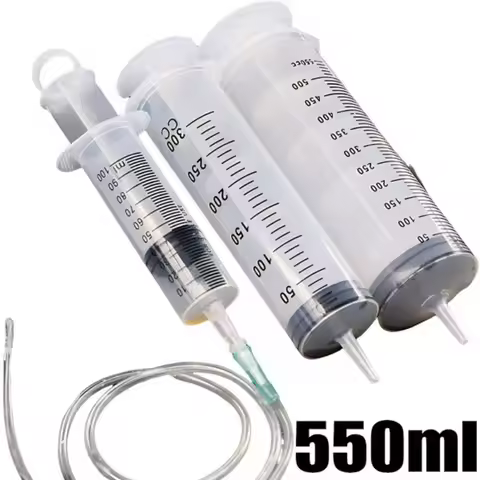Car Oil Pump Syringe 100/300/550ml Needle Barrel Oil Pump with 1m Hose Pet Feeding Measuring Pump Hy