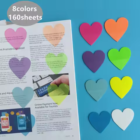 8Packs/Set Transparent Sticky Notes Self-Adhesive BookMarkers Annotation Reading Book Clear Tab Kawa