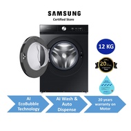 (NEW LAUNCH) Samsung Bespoke AI 12kg Front Load Washing Machine with AI ECOBubble Technology | WW12BB944DGBSP