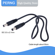 [PERNG] Tehe DC Power Plug 5.5 x 2.1mm Male To 5.5 x 2.1mm Male CCTV Adapter Connector Cable 12V 10A Power Extension Cords 0.5m