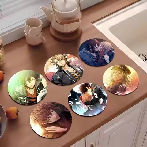 1pc Otome Game Amnesia Memories Wooden Coaster Colour Printing Cup Mat Home Desk Decoration Gifts