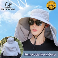 Outtobe หมวกกันแดด UPF 50 + Topi Memancing หมวกอาบแดดหมวกมีฝาปิดกันยูวีหมวกปีนเขากลางแจ้งหมวกแห้งเร็