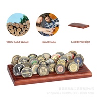 [in stock] In Stock Wooden Multi-layer Commemorative Coin Storage Rack Desktop Coin Gold Coin Curren