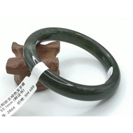 B2864 - Natural Nephrite Jade Hetian Jade Bangle 55mm (with certificate) ​天然和田玉绿色玉手镯 55mm (附证书)