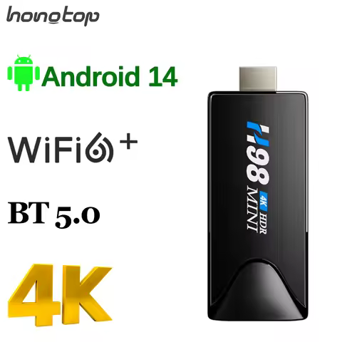 H98MINI Android Mini TV Stick Android 14 Quad Core Support 4K 6K HD TV Box H.265 2.4G5G Wifi BT5.0 S