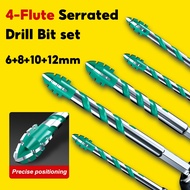 EVOLVE 20PCS 8mm Four Blade Serrated Alloy Hole Opener Glass Drill Bits Wood Tile Metal Drill Bits