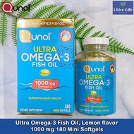 คิวนอล โอเมก้า3 น้ำมันปลา รสมะนาว Ultra Omega-3 Fish Oil Lemon flavor 1000 mg 60 or 180 Mini Softgels - Qunol