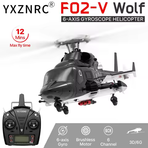 YUXIANG RC Helicopte F02-V 3D Flight Plane 6CH Dual Brushless Motor 6-Axis Gyro 1/34 Scale Airwolf R