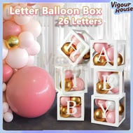 Letter Balloon Boxes with Letters for Baby Shower Transparent Balloon Boxes with Letters for Gender 