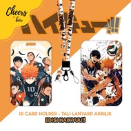 [N003] Haikyuu / Name Fly High ID Card HolderTAG with Acrylic Volleyball Pendant Lanyard