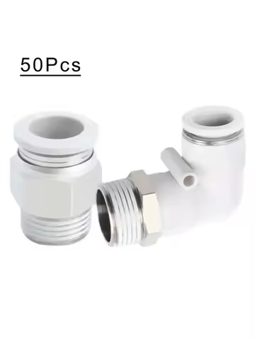 50Pcs M5 1/8" 1/4" 3/8" 1/2"BSPT Male 4 6 8 10 12 Mm OD Tube PC PL Pneumatic Air Fitting Quickreleas