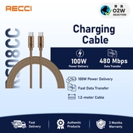 Recci RS08CC Warrior 100W PD Charging Cable - Fast, Durable, and Reliable (1.2M Type-C to Type-C)