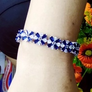 gelang batu king safir asli bahan titanium