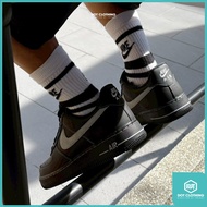 DOT Nike Air Force 1 Low Black Silver AF1 Soul White Stitching HQ2037-006 Embroidered Casual Shoes M