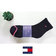 TOMMY HILFIGER 中筒襪3雙一組 刺繡logo 棉質舒適好穿 男女款 OS 黑色