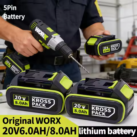 Original 5Pin WORX 20V 6.0Ah 8.0Ah Li-ion Battery WA3016 WA3023 WA3027 Long Cycle Life for WORX Cord