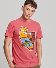 Superdry Vintage Travel Sticker T-Shirt - Future Fuchsia Pink