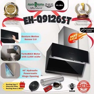 Elba Designer Cooker Hood EH-Q9126ST(BK) Gesture Motion Sensor 2000m3/HR + Elba Built In Hob EGH-K88