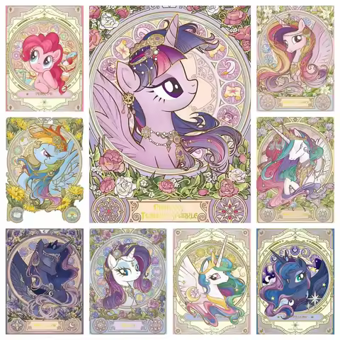 Mucha Style My Little Pony Canvas Painting Unicorn Children Poster for Living Room Home Decoration G