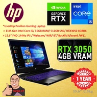 *Used / 2nd Hand Budget Gaming Laptop Hp Pavilion Gaming 11th Intel i5 16GB 512GB SSD RTX3050 Nvidia