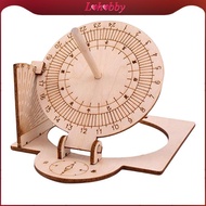 Lohobby Equatorial Sundial Clock DIY Wooden Scientific Model Easily Install Durable