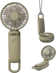 RHYTHM 9ZF040RH05 Handy Fan, 2025 Large Airflow, Silent, 3-Way (Handheld, Neck or Tabletop), 5 Level