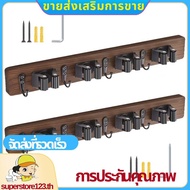 Decor with 4 Slots & 4 Hooks Mop and Broom Holder Wall Mount Wall Mounted Garden Tool Rack .supersto