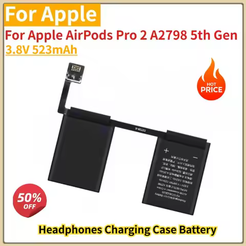High Quality Battery 3.8V 523mAh for Apple AirPods Pro 2 A2798 5th Gen Headphones Charging Case Bran