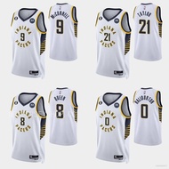 ยอดนิยม เสื้อกีฬาบาสเก็ตบอล ลายทีม NBA Jersey Indiana Pacers Queen Taylor Haliburton McConnell น่ารัก สีขาว สําหรับทุกเพศ 22-23