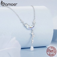 Bamoer 925 Sterling Sliver Necklace Moon Design Jewelry Gifts for Women