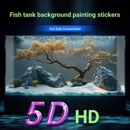 Chinese Style Micro Landscape ai Fish Tank Background Sticker 8K HD 5d Wallpaper 3d Three-Dimensiona