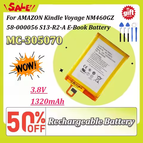 1320mAh 3.8V Li-ion Battery MC-305070 S13-R2 58-000056 for Kindle Voyage NM460GZ E-Reader Rechargeab