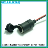 Socket Lighter Waterproof + Kabel Power Adapter Motor Mobil Anti Air
