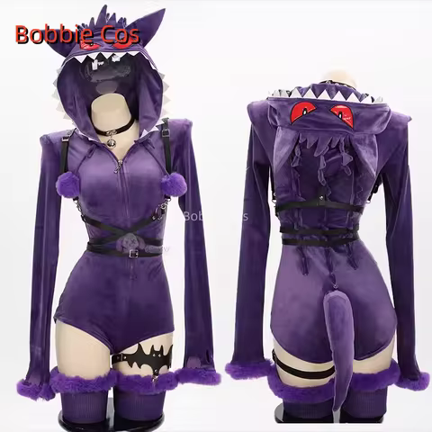 Gengar Gangar Cosplay Costume Sleepwear Women Men For Halloween Christmas Festival Party Clothes