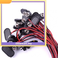 【LLMA】20pc 9V Snap 9V (9 Volt) Battery Clip Connector T Type w Cable Black Hard Shell