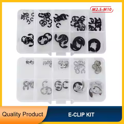 M2.5 M3.5 M4 M5 M6 M7 M8 M9 M10 304 Stainless Steel Clip Washer Circlip Assortment Kit Carbon Steel