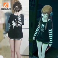 Persona 5 Futaba Sakura Cosplay Clothing House Casual Outfit Short Sleeves T-shirt Black Cosplay Clo