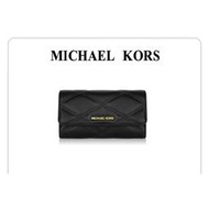 Michael Kors MK 菱格紋 多卡層 翻蓋長夾黑色★小 Moon 兒★☆°百貨服飾區~