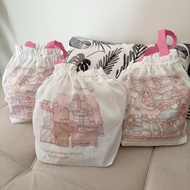 Mocorie - Thistle Coquette Drawstring Lunch Bag / Coquette Ribbon Lunch Bag / Drawstring Coquette Ri