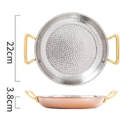 กระทะก้นแบน กระทะสแตนเลส 304 กระทะเกรดพรีเมี่ยม มีหูจับ กระทะสเปน เคลือบ 3 ชั้น รุ่น JM