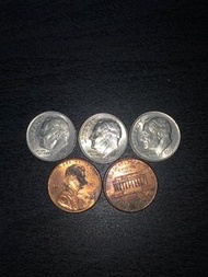 美國舊錢幣 銀仔  penny cent dime 鑄造錯誤 mint error die chip 收集 收藏 coin coins collection 絕版 限量 禮物 紀念