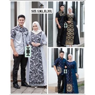 Baju batik kapel gamis couple batik gamis pasangan muslim sarimbit