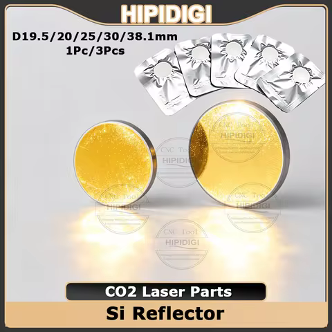 CO2 Laser Si Reflective Mirrors Dia19.05/20/25/30 10.6um 400W Mirrored Lenses Gold-Plated Silicon fo